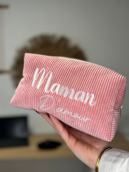 Trousse de toilette velours côtelé