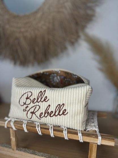Trousse de toilette velours côtelé