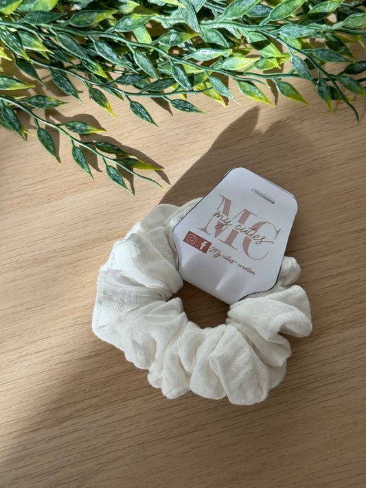 Chouchou gaze de coton blanc